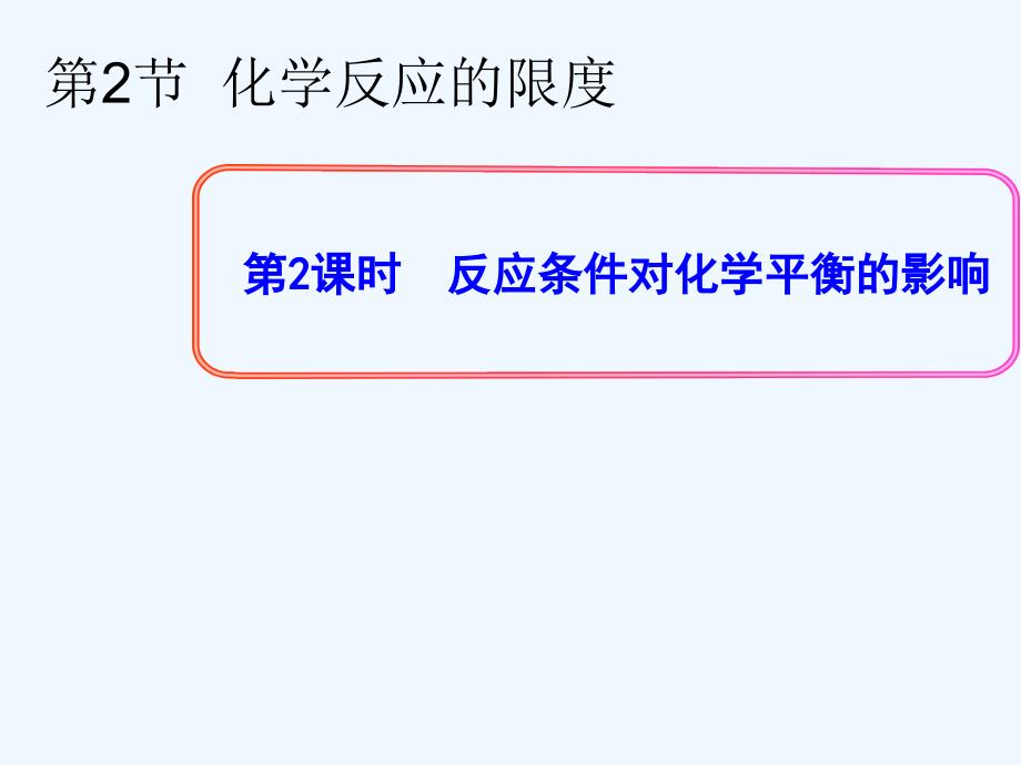 优课系列高中化学鲁科选修4 2.2.3 反应条件对化学平衡的影响 课件_第1页