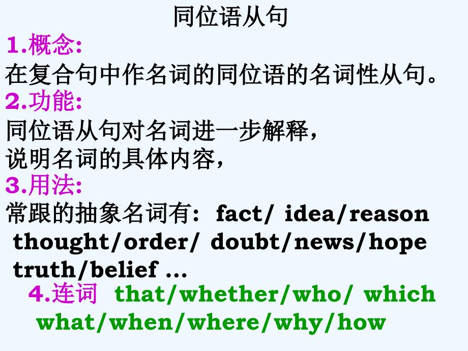 吉林省伊通满族自治县第三中学校高中英语必修三Unit 5 高中同位语从句【课件】_第3页