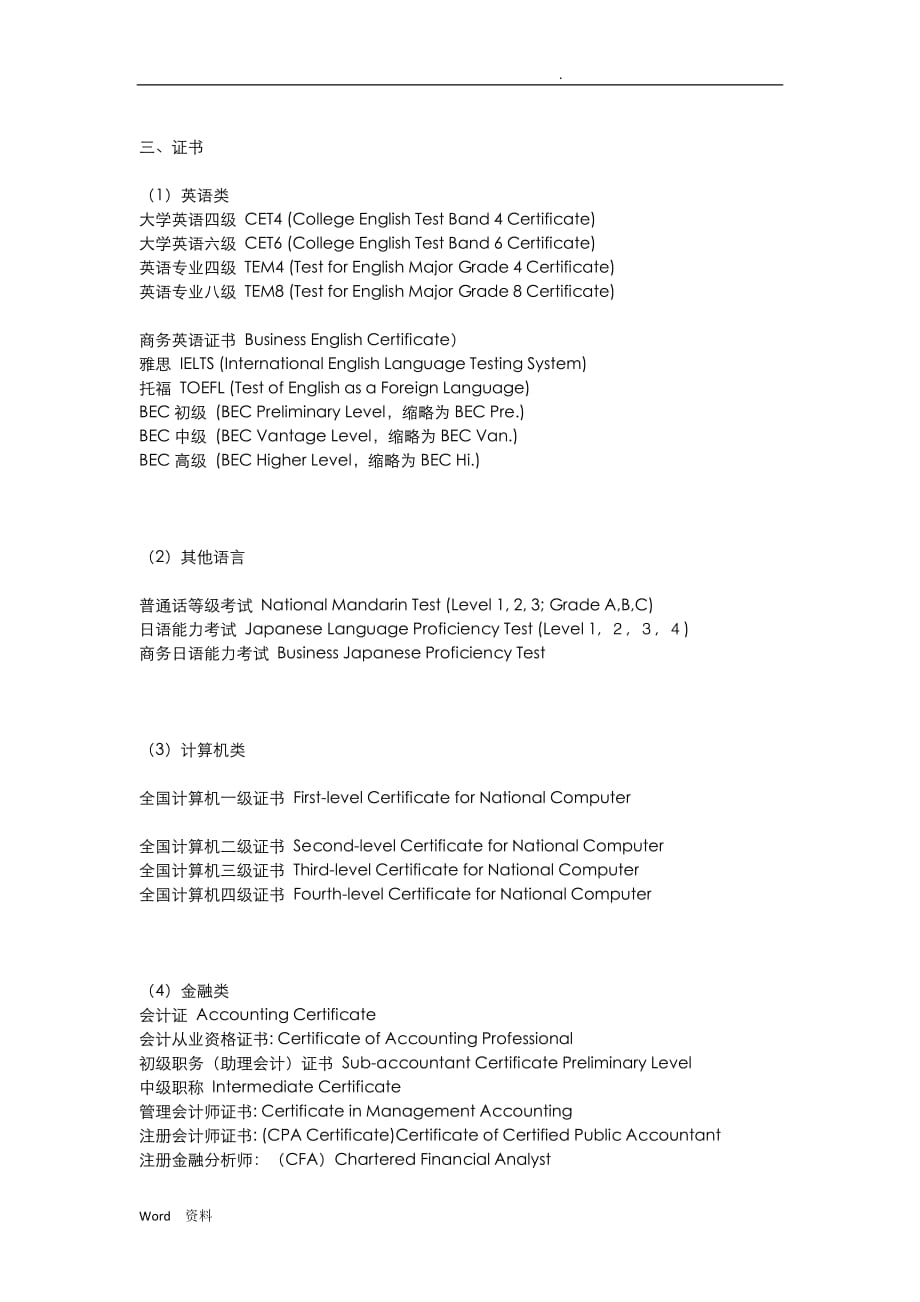 英文奖项名称表达_第4页