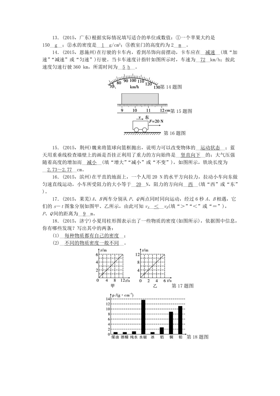 中考物理总复习 第5-8讲综合能力检测题_第3页