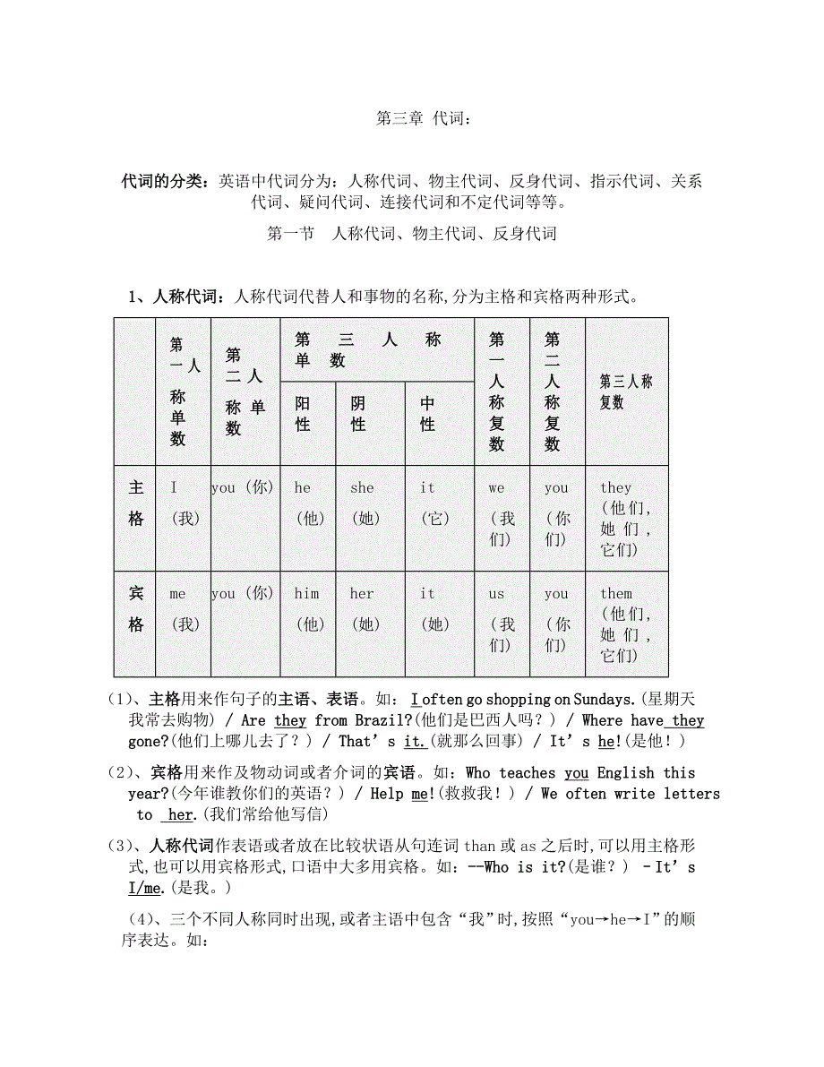 最牛初中英语代词讲解及习题（附答案）电子学案课件.doc_第1页