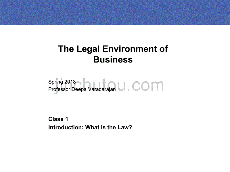 美国商业法律 BUSA Class 1_第1页