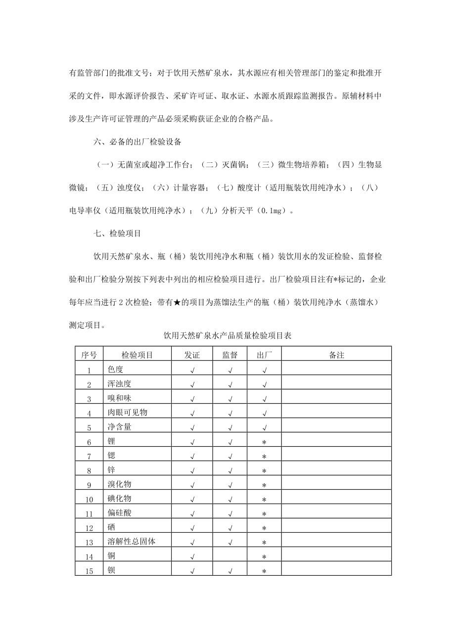 （生产管理知识）瓶(桶)装饮用水生产许可证审查细_第3页