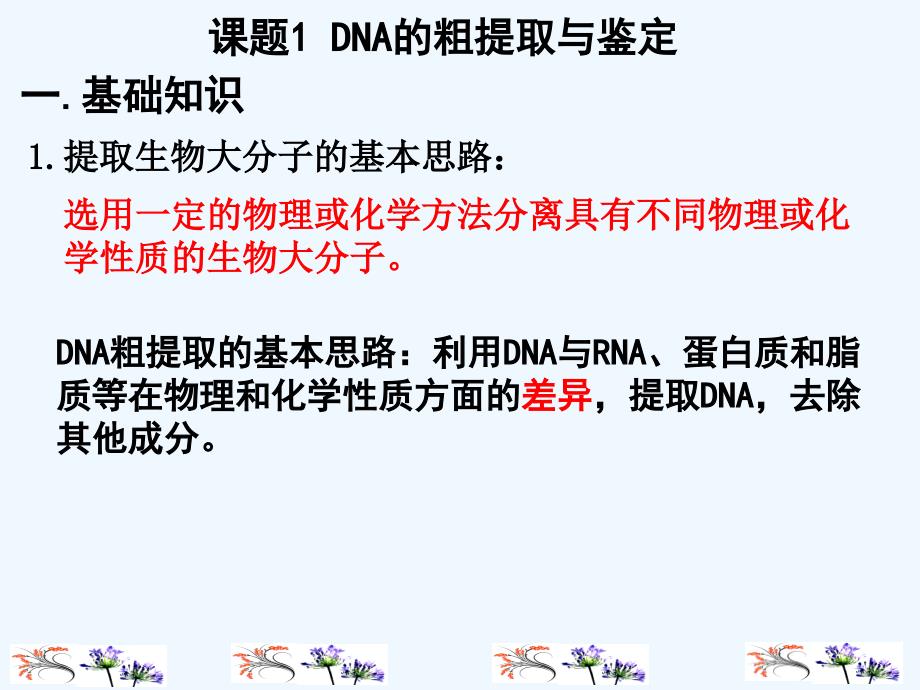 高中生物选修专题DNA以及蛋白质技术_第1页