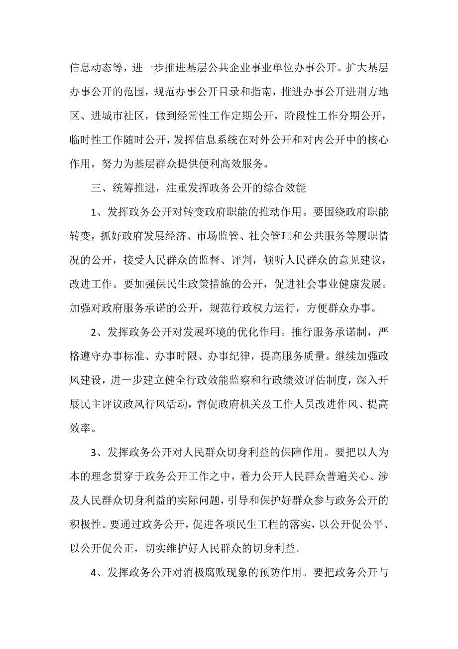 发言稿 政务公开会上的领导讲话_第5页