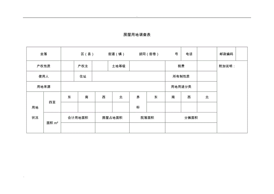 房屋用地调查表_第1页