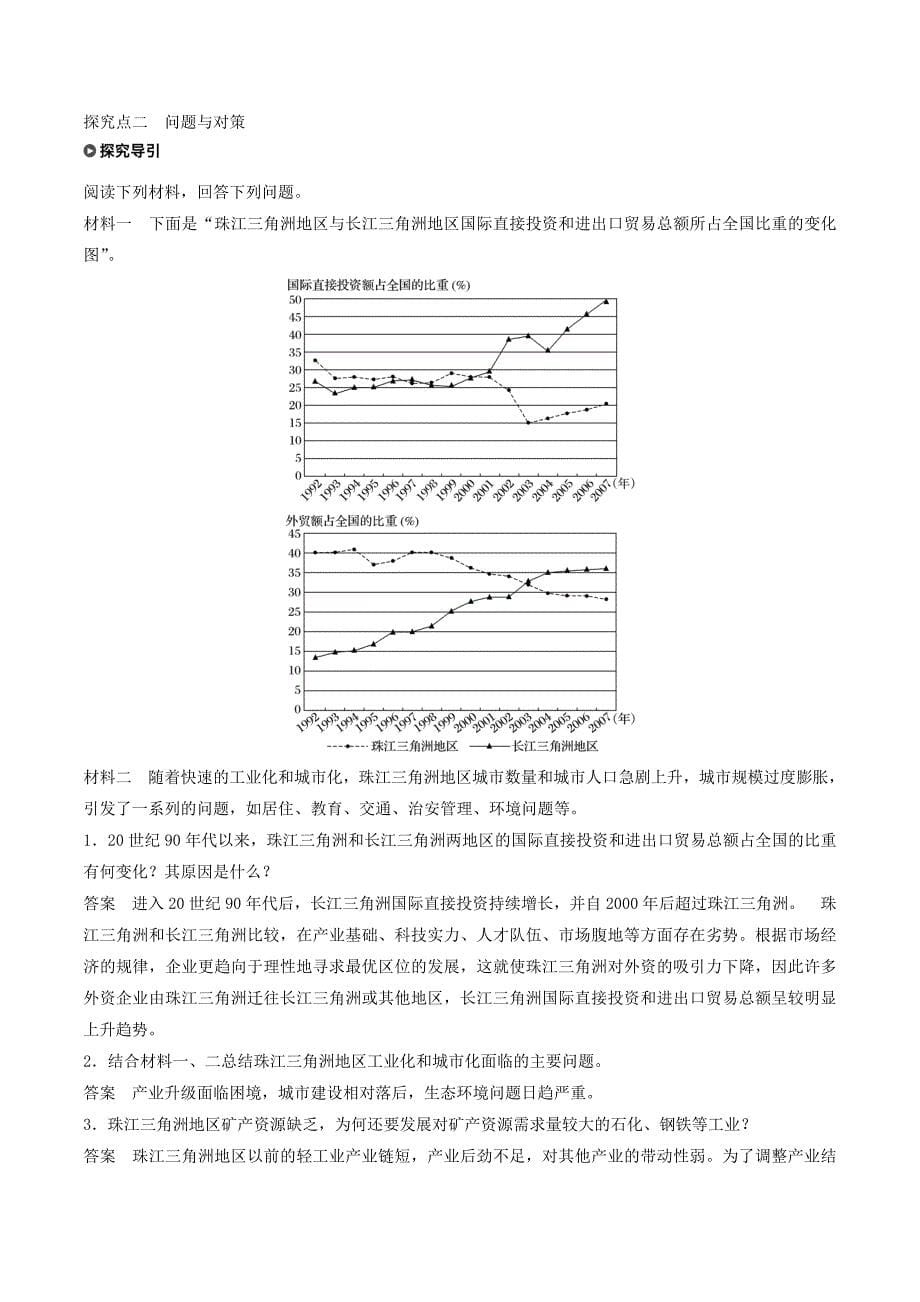 高中地理第四章区域经济发展第二节区域工业化与城市化——以我国珠江三角洲地区为例讲义（含解析）新人教版必修3_第5页