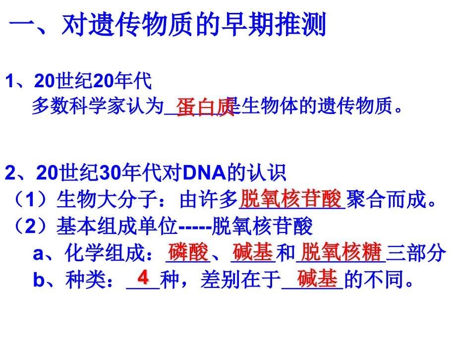 山东省高中生物第三章基因的本质3.1DNA是主要的遗传物质课件新人教版_第5页