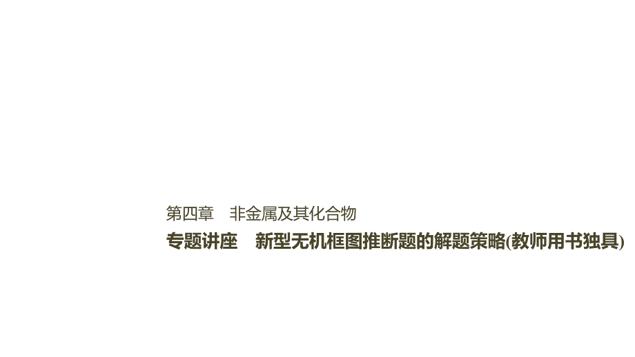 步步高高中化学一轮复习课件：第四章 非金属及其化合物 专题讲座PPT71张_第1页