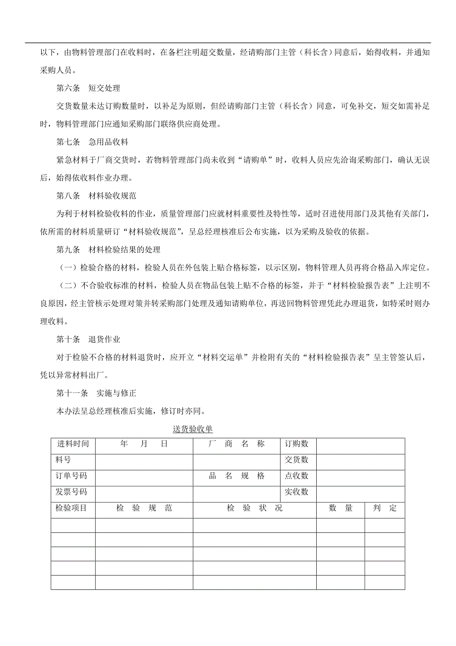 公司仓储管理制度之进料验收管理办法_第2页