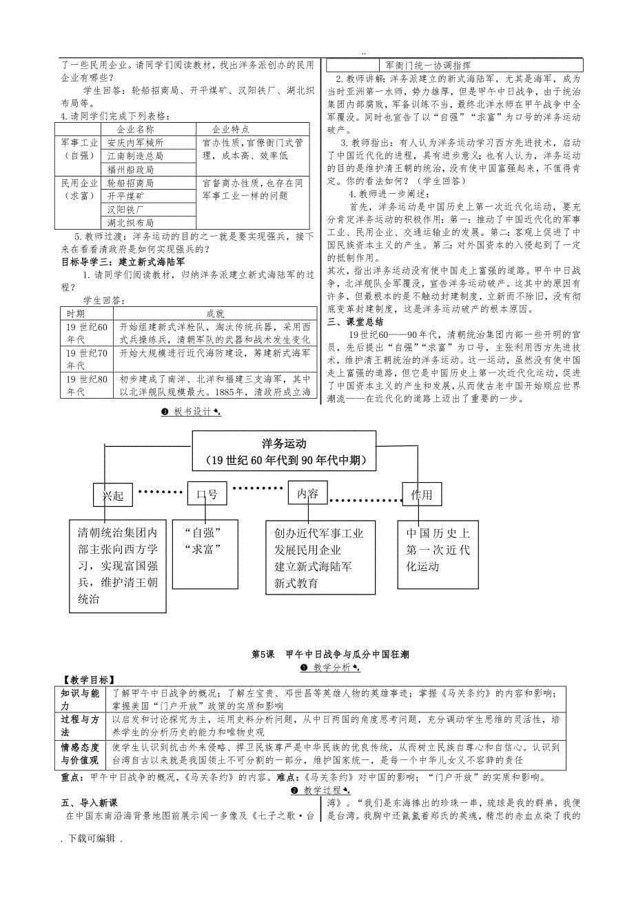 八年级（上册）（全册）新人教版历史教（学）案可打印_第5页