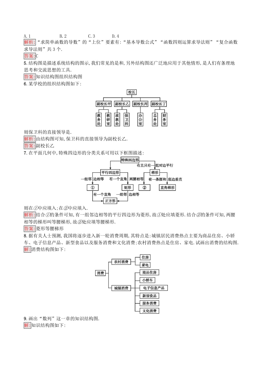 高中数学第四章框图4.2结构图课后训练案巩固提升（含解析）新人教A版选修1_2_第2页