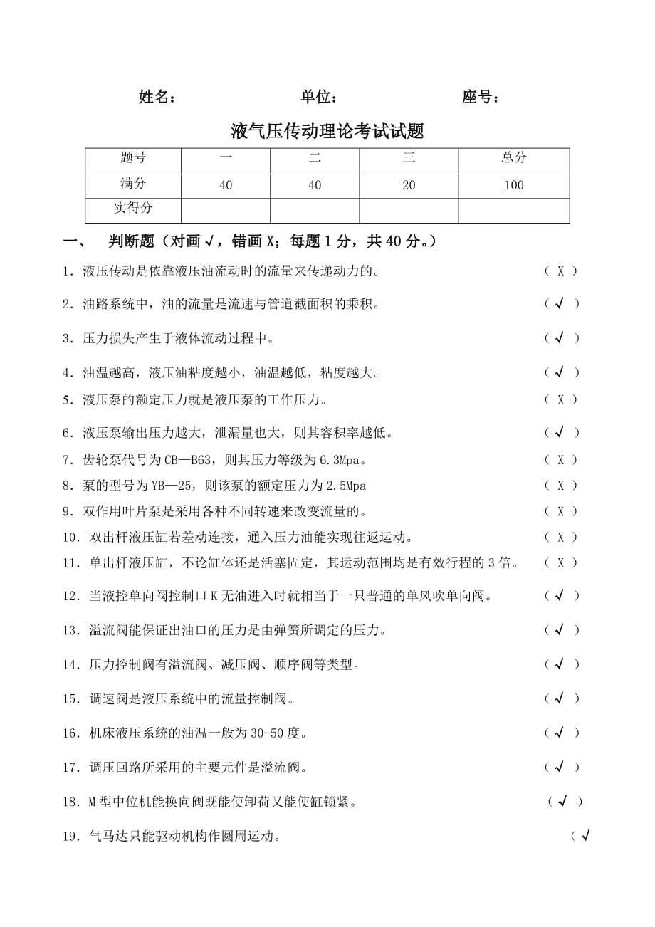 2012年液气压传动理论试题（连答案）.doc_第1页