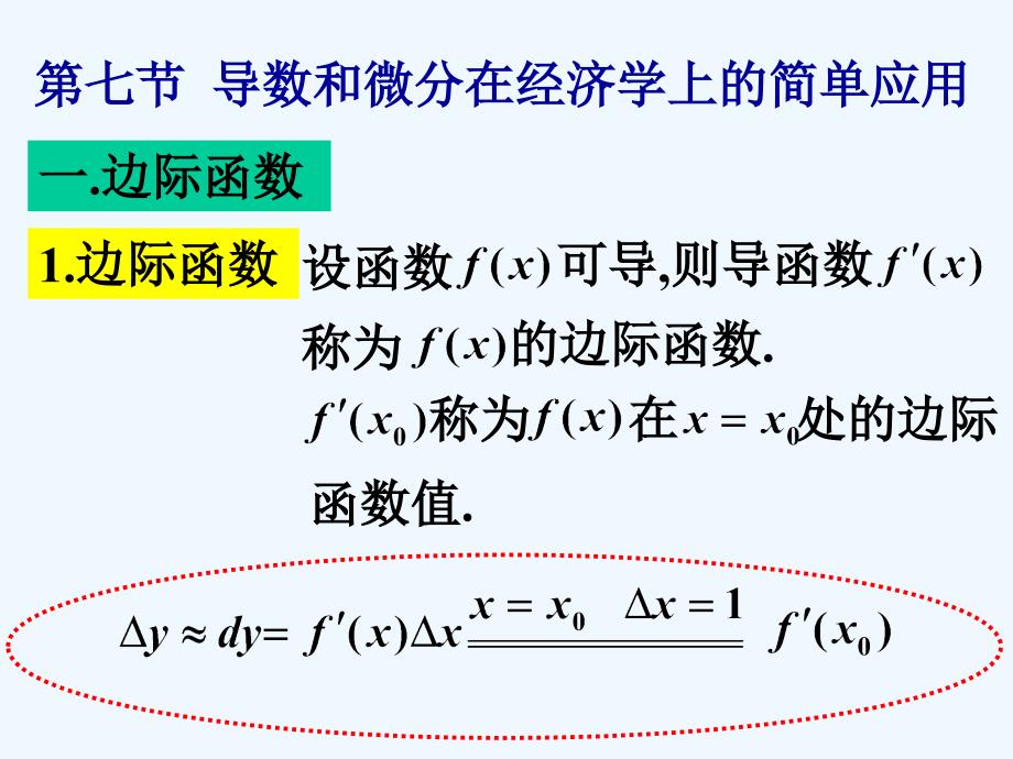 高等数学微积分第部分第节导数在经济上的简单应用_第1页