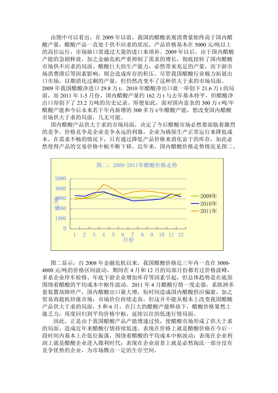 （行业分析）年醋酸行业论文国内醋酸行业形势分析(修改)_第3页