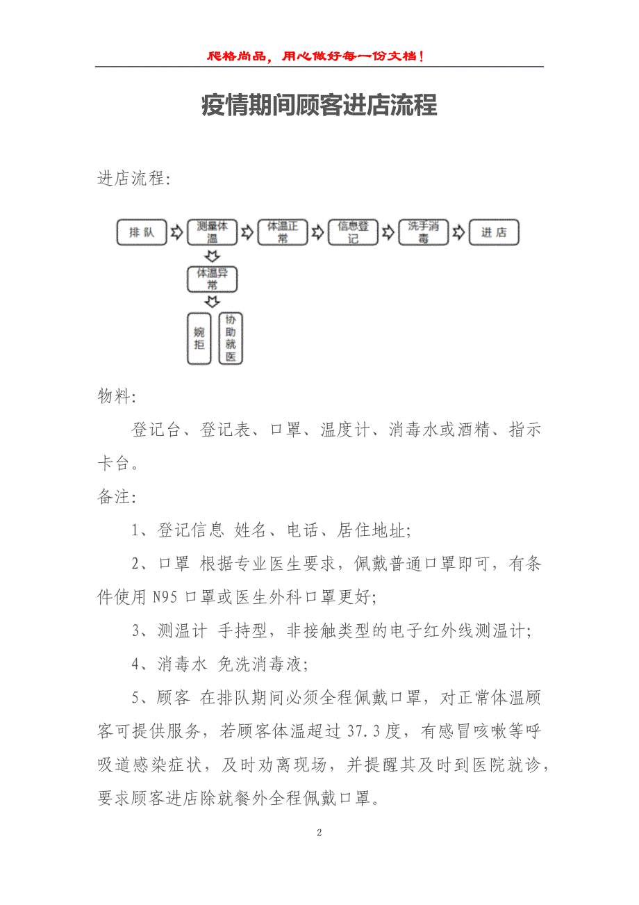 餐饮行业应对疫情复工方案_第2页