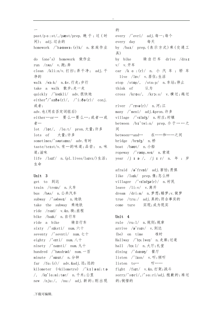 新教材人教版七年级英语（下册）单词表带音标_第2页