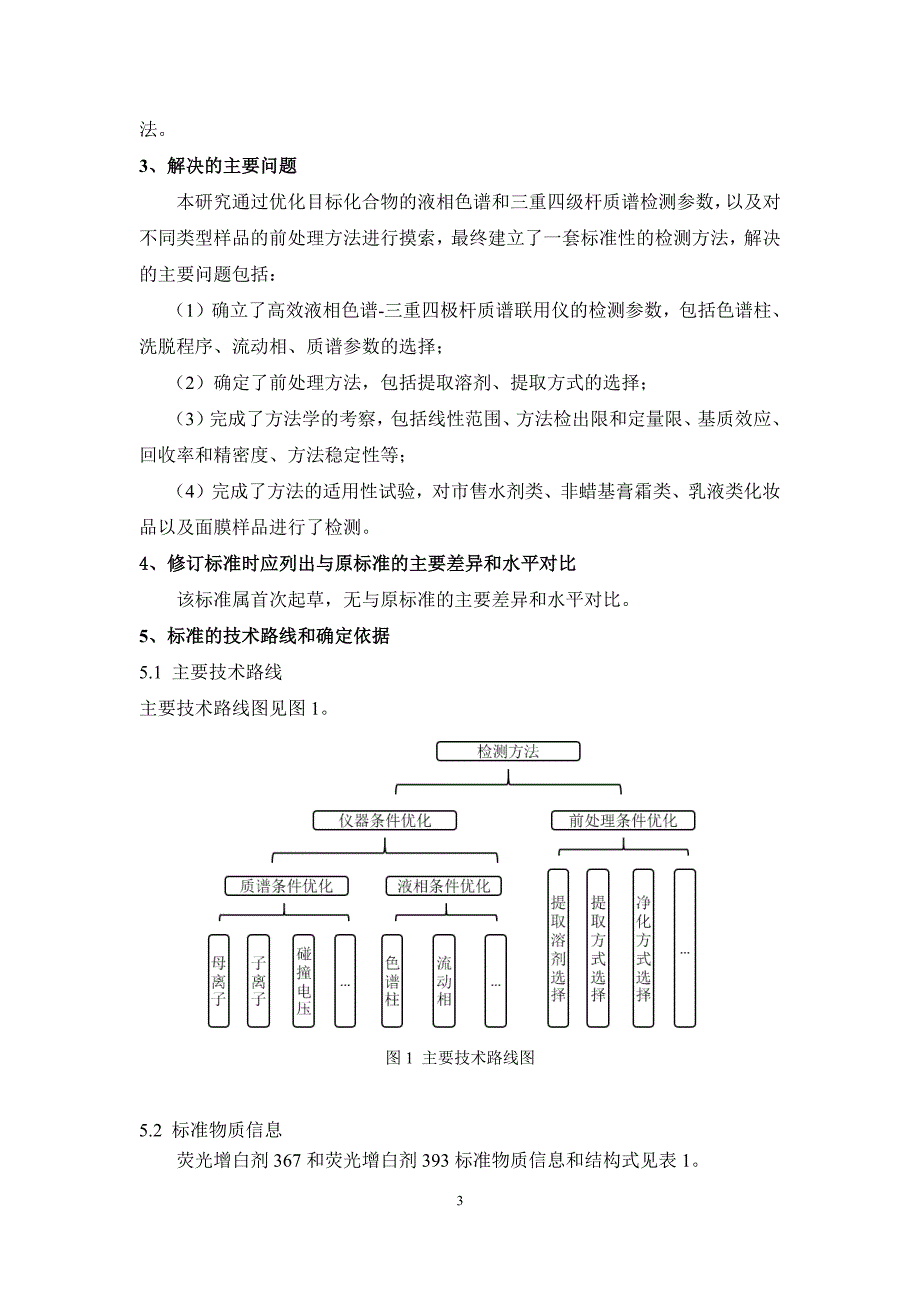 化妆品中荧光增白剂367和荧光增白剂393的测定 液相色谱-串联质谱法-编制说明_第3页