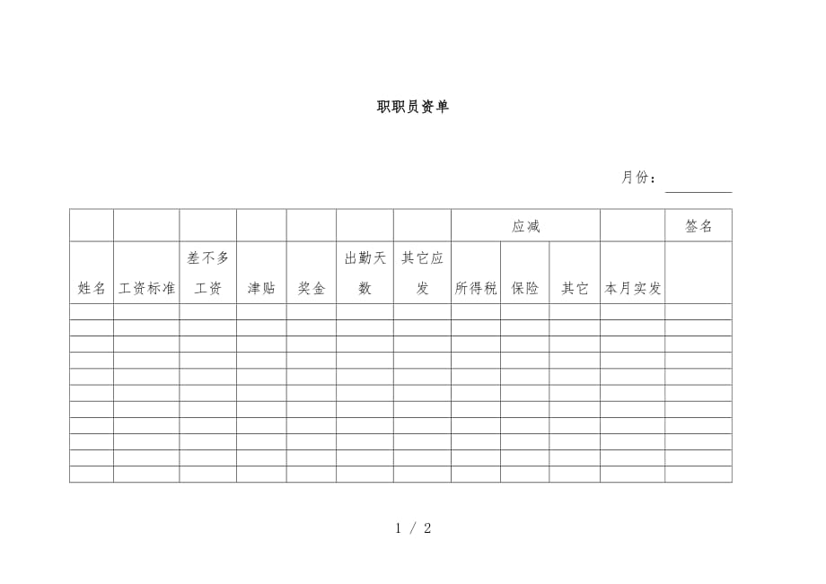 员工管理办法与岗位职责及登记表汇编0_第1页