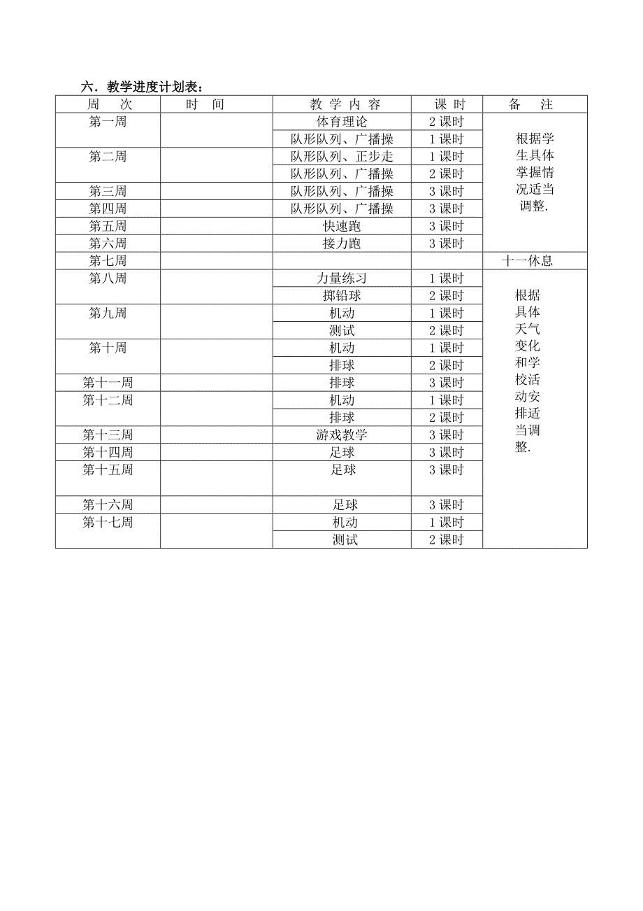 2018--2019七年级第一学期体育与健康教案_第3页