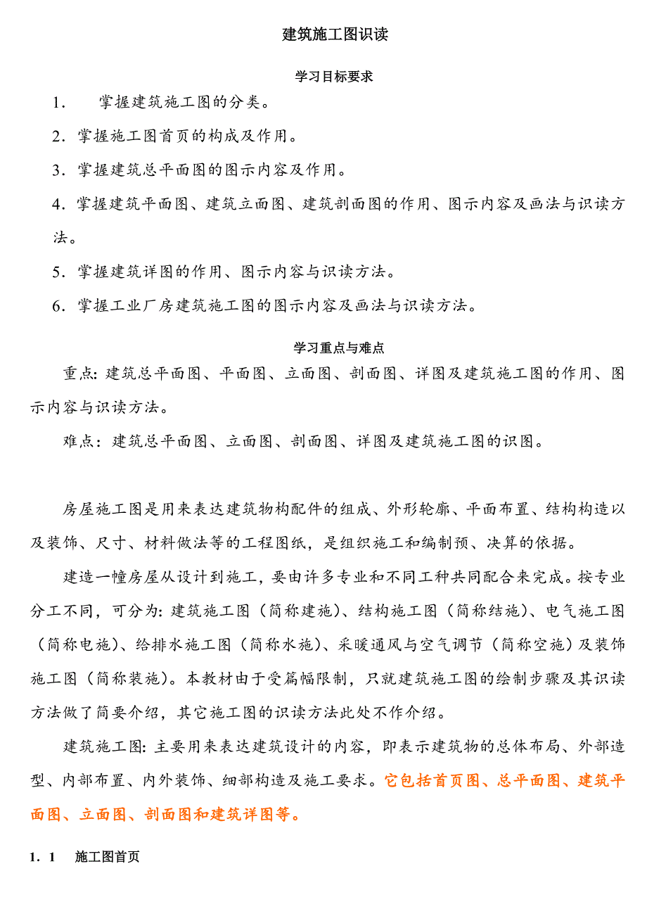 建筑施工图简易懂汇总_第1页