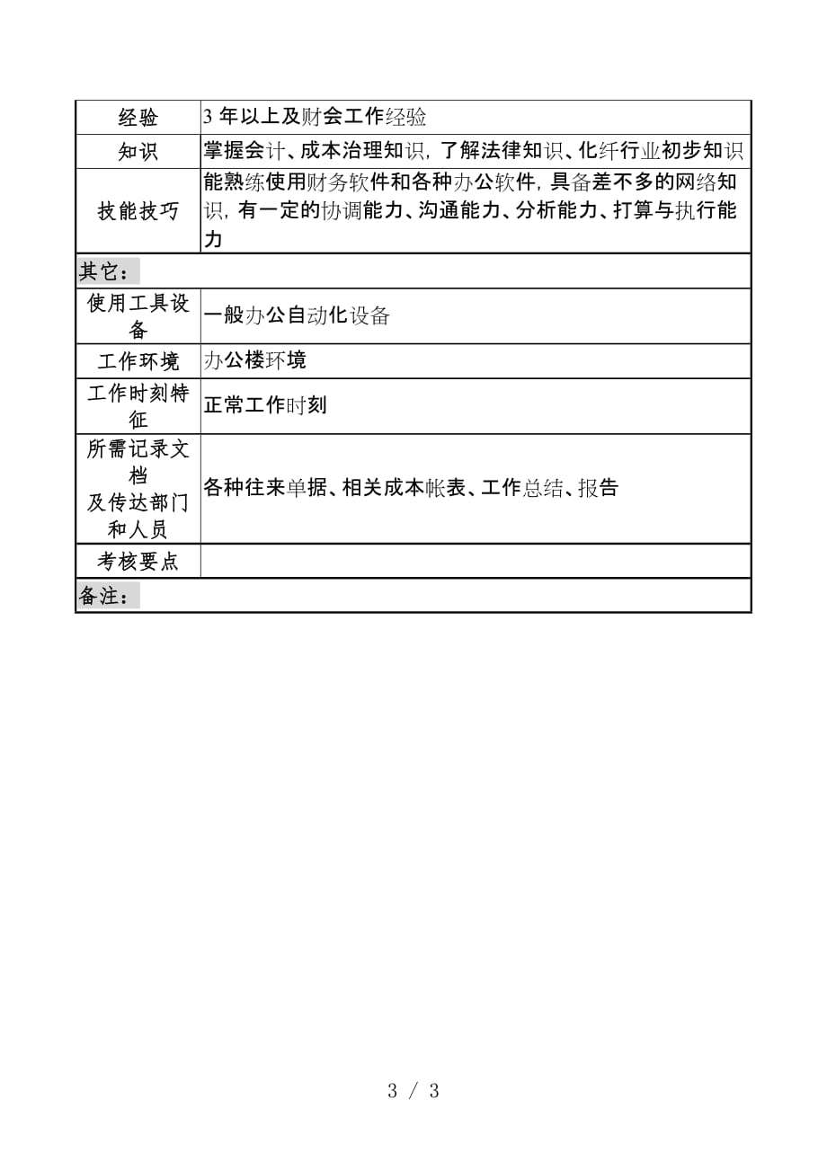 公司材料会计职务说明书_第3页