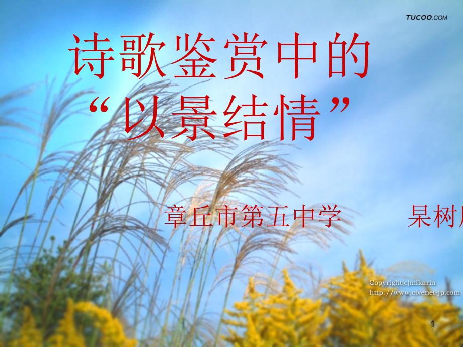 诗歌鉴赏之以景结情ppt课件.ppt_第1页