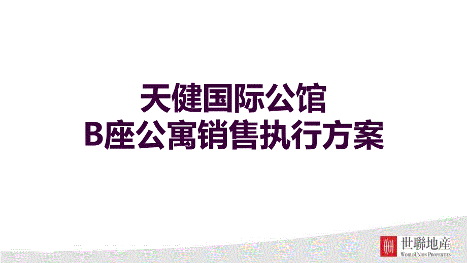 【精编】国际公馆B座公寓销售执行方案_第1页