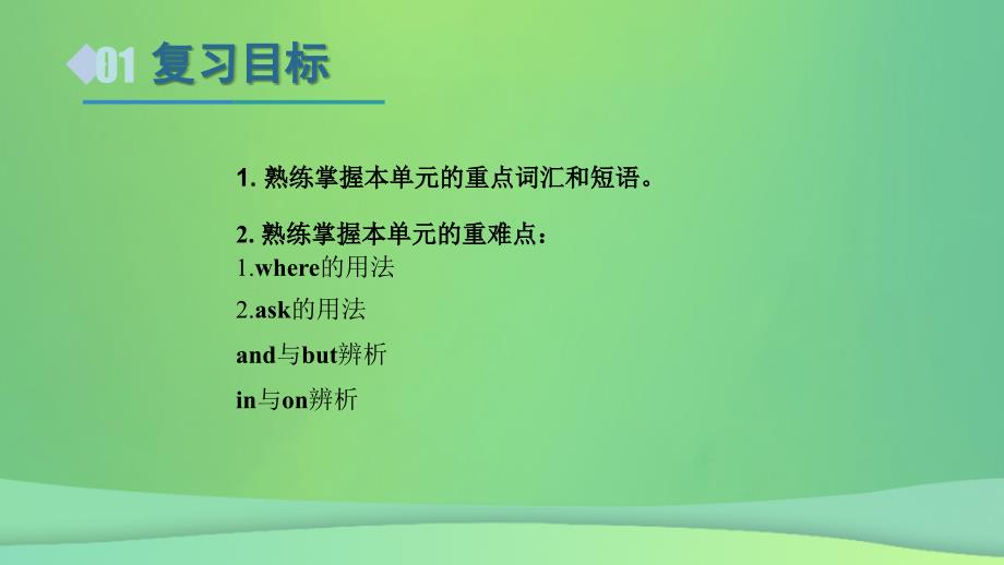 2019年秋七年级英语上册 Unit 4 Where’s my schoolbag复习课件 （新版）人教新目标版_第3页