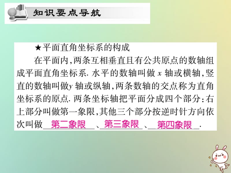 2019秋八年级数学上册 第三章 位置与坐标 3.2 平面直角坐标系（第1课时）习题课件 （新版）北师大版_第2页