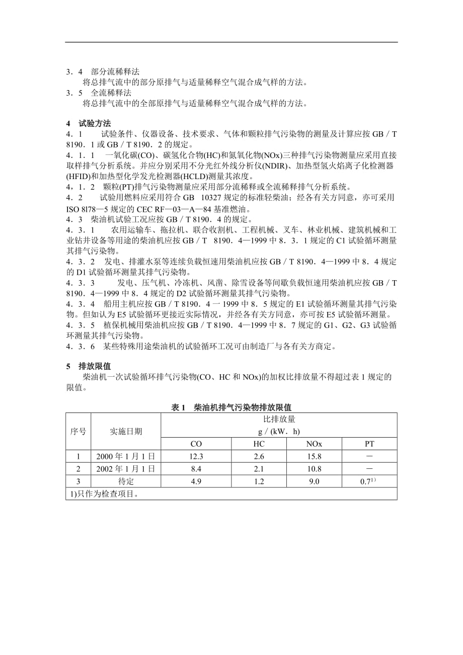 中小功率柴油机排气污染物排放限值_第2页