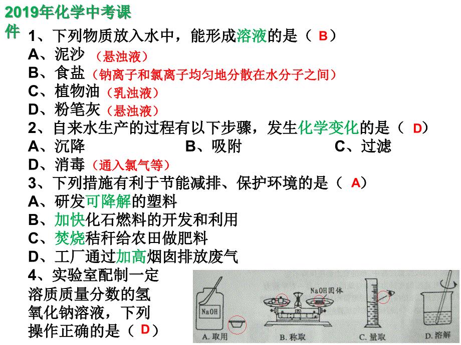 遵义市2019年初中毕业生学业（升学）统—考试化学试卷课件（精析）