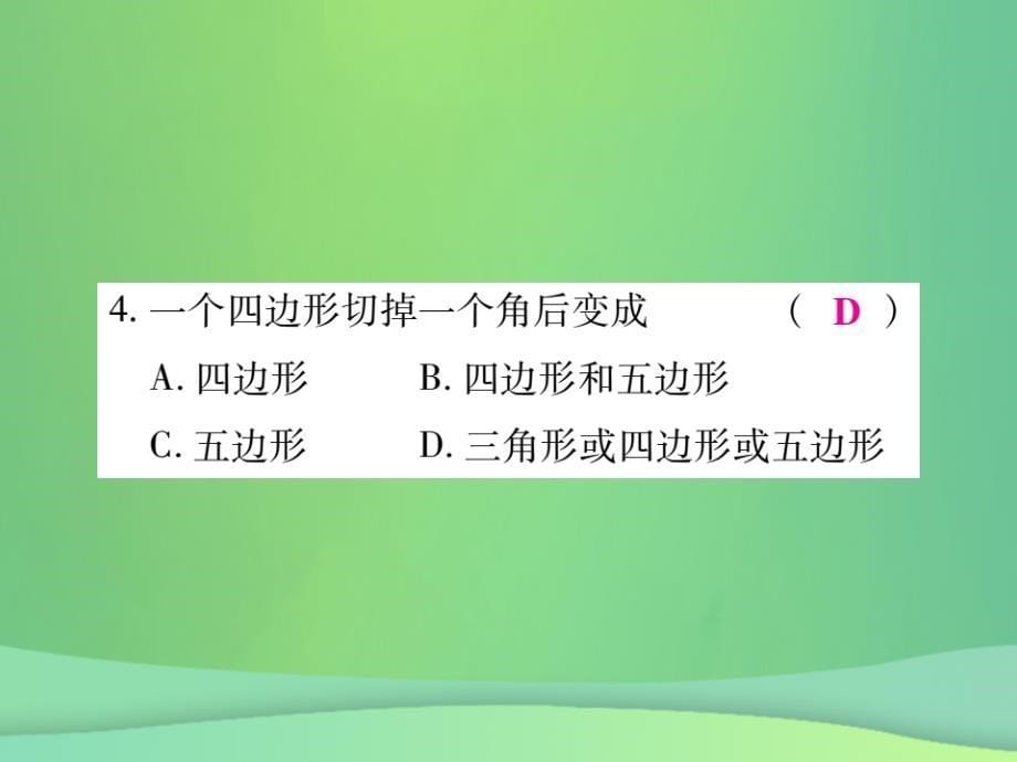 2019年秋七年级数学上册 第四章 基本平面图形 4.5 多边形和圆的初步认识练习课件 （新版）北师大版_第5页