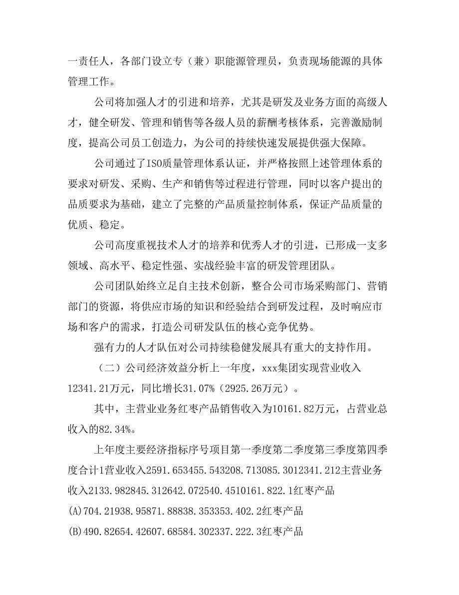 红枣产品项目商业计划书模板(投资分析及融资分析)_第5页