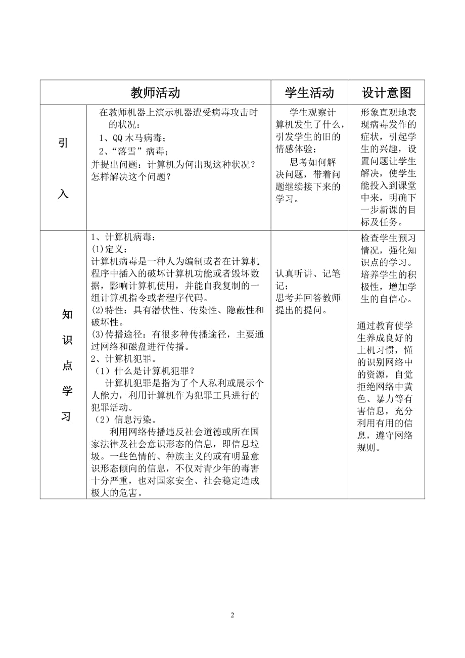 （安全生产）计算机网络信息安全(教案)_第2页