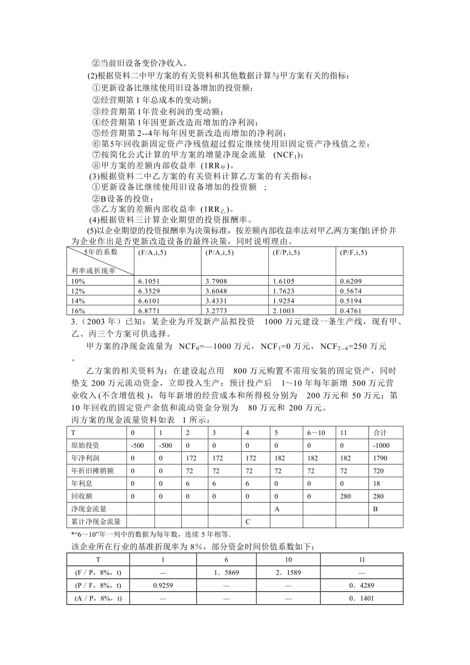 《财务管理》项目投资练习题东北农业大学.doc_第4页