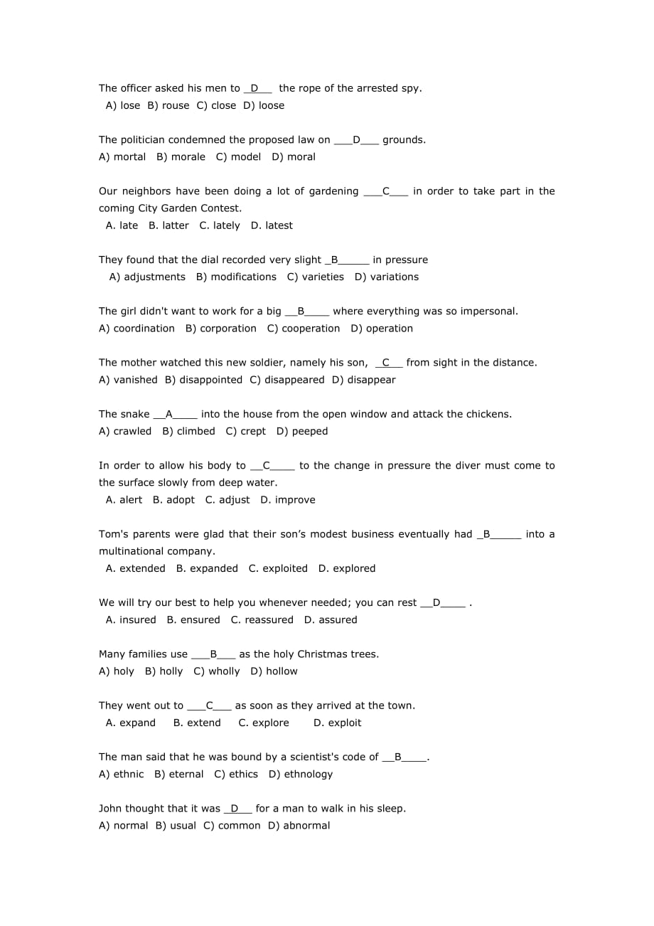 云南大学英语读写第三次形成性测试题.doc_第1页