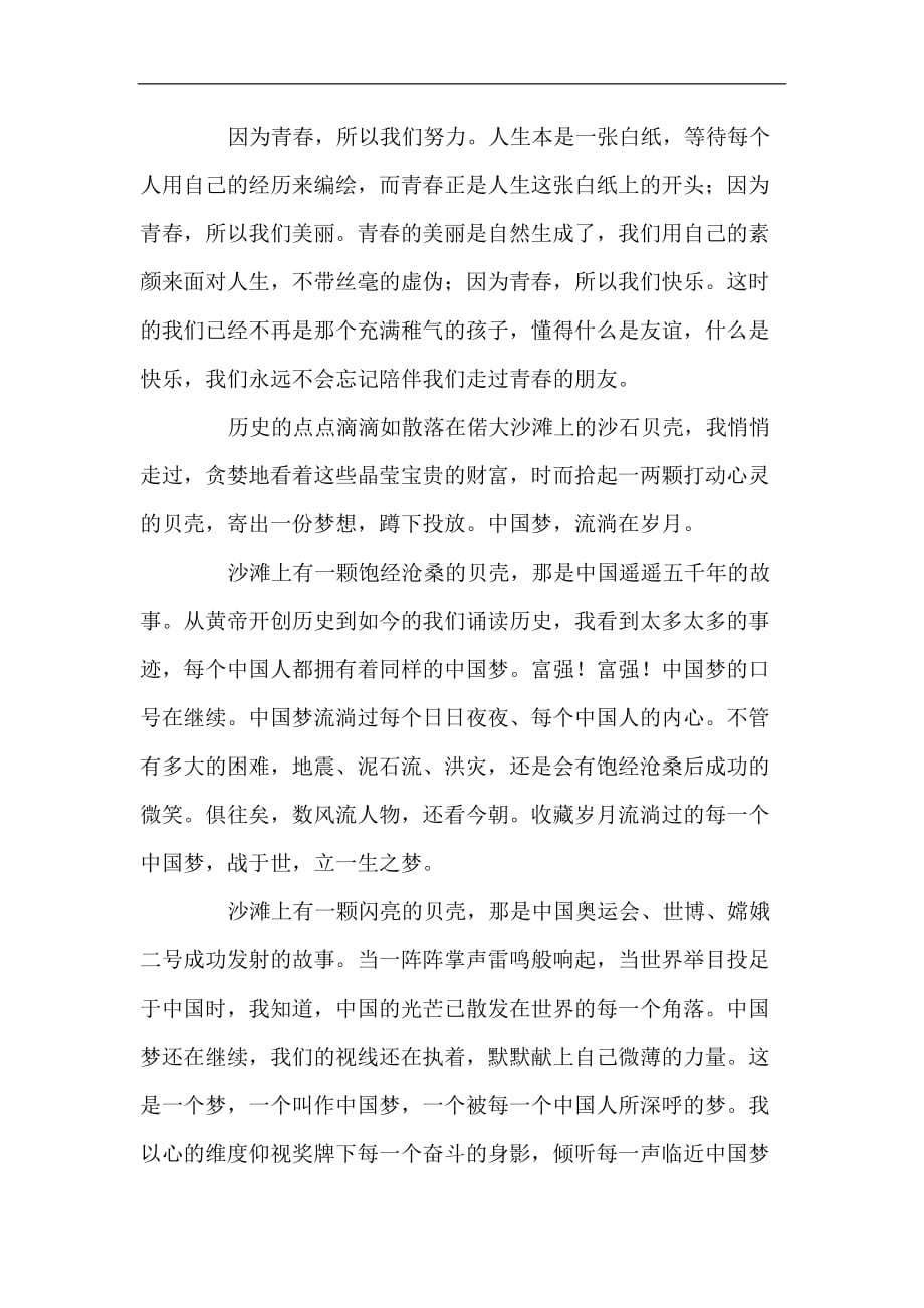 我的梦中国梦演讲稿五篇大学生中学生小学生工作总结.doc_第4页