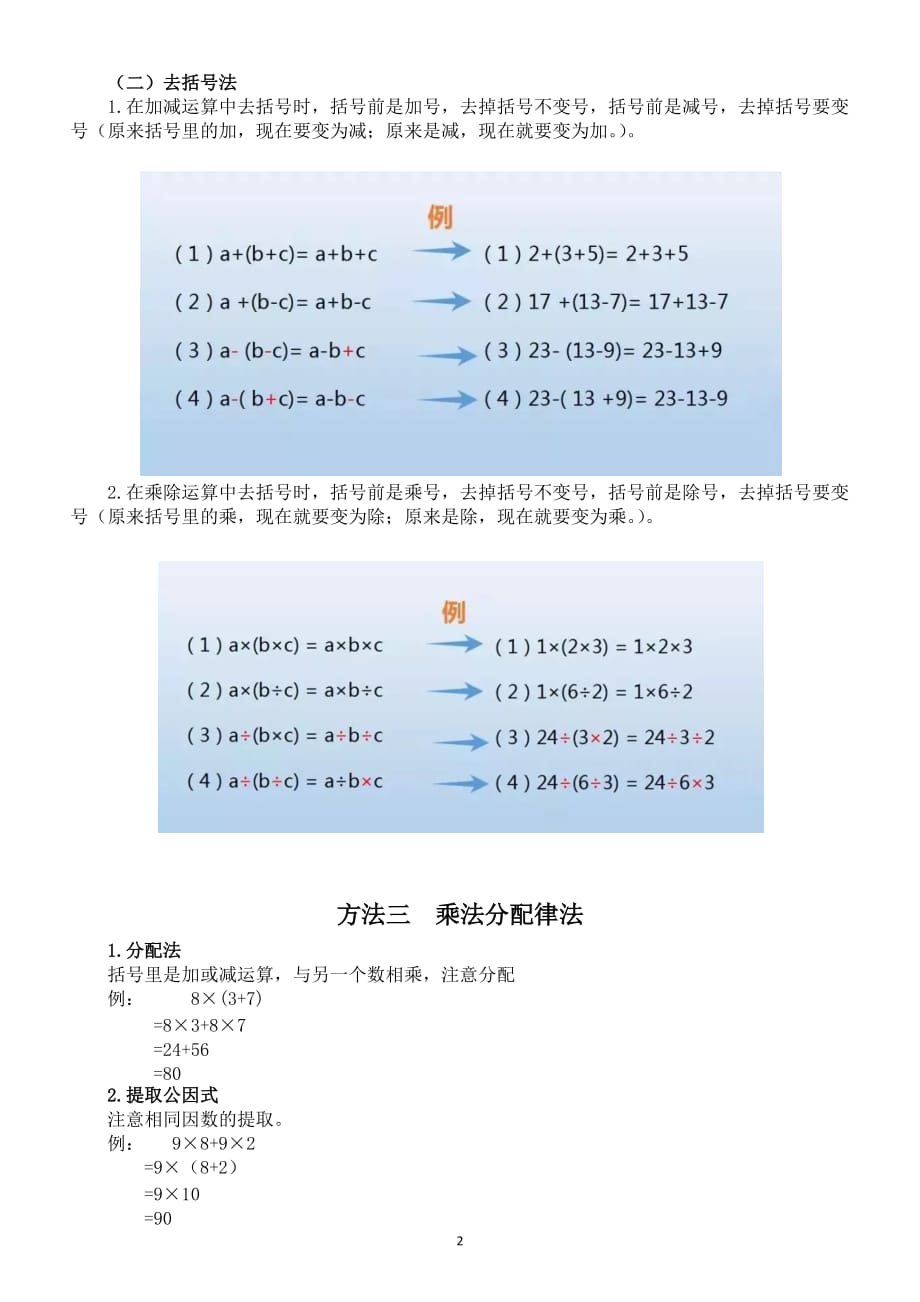 小学数学常用简便运算方法_第2页