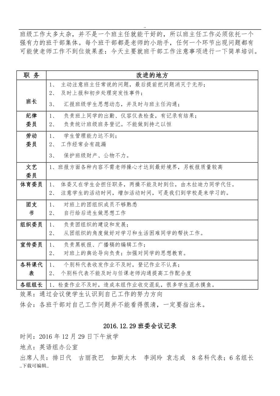 班委会议记录文本_第5页