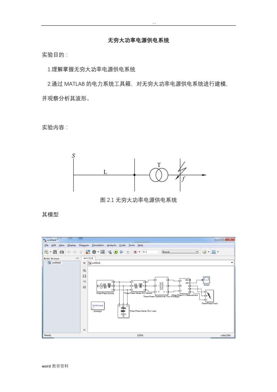 无穷大功率电源MATLAB仿真_第1页