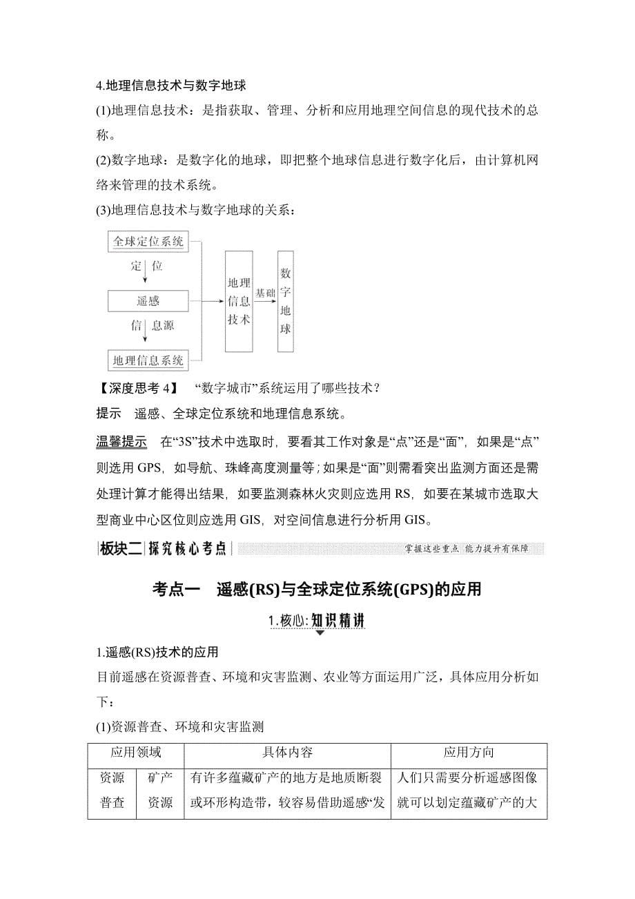 高考地理创新大一轮（精致教师用书）江苏专：第十三单元 3S技术及其应用 第38讲 Word含解析_第5页