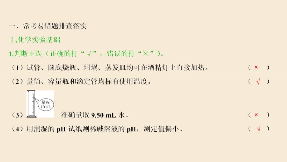 2021版高考化学一轮复习第1章从实验学化学本章必刷题易错题排查落实课件新人教版_第2页