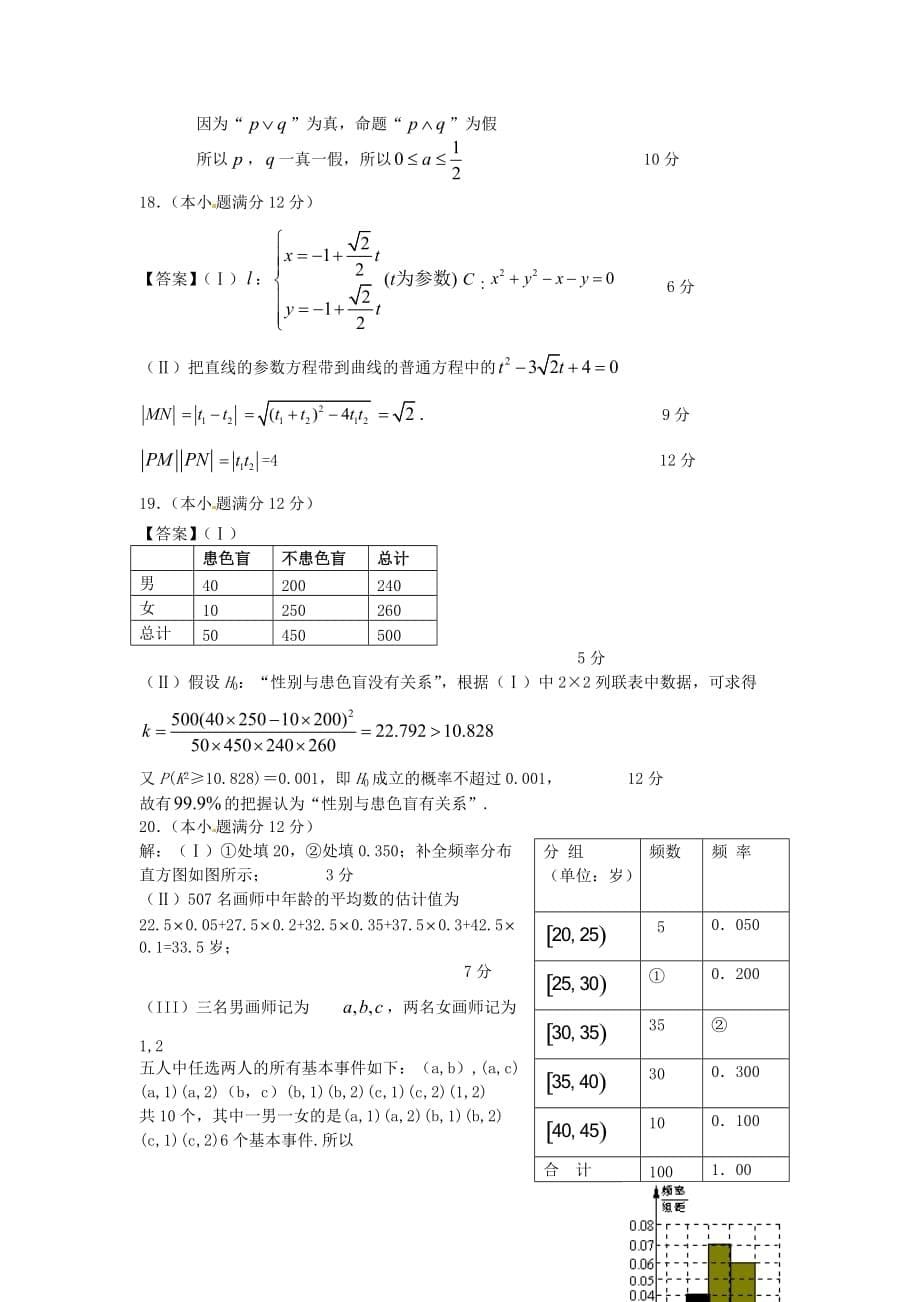 吉林省高二数学上学期期末考试试题 文_第5页