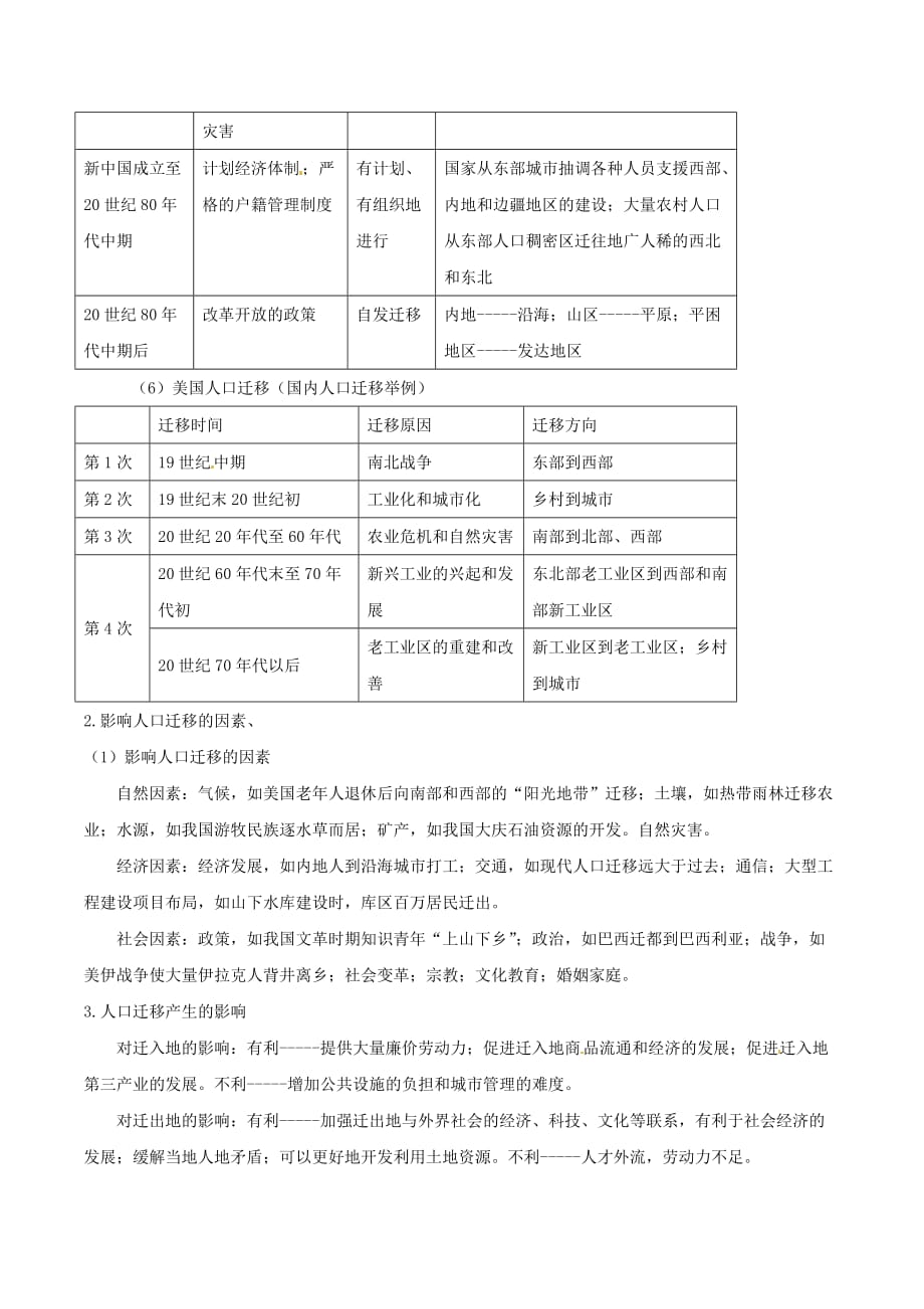 （新高考专版）高一地理专题02人口的空间变化同步有效作业（必修2）_第2页