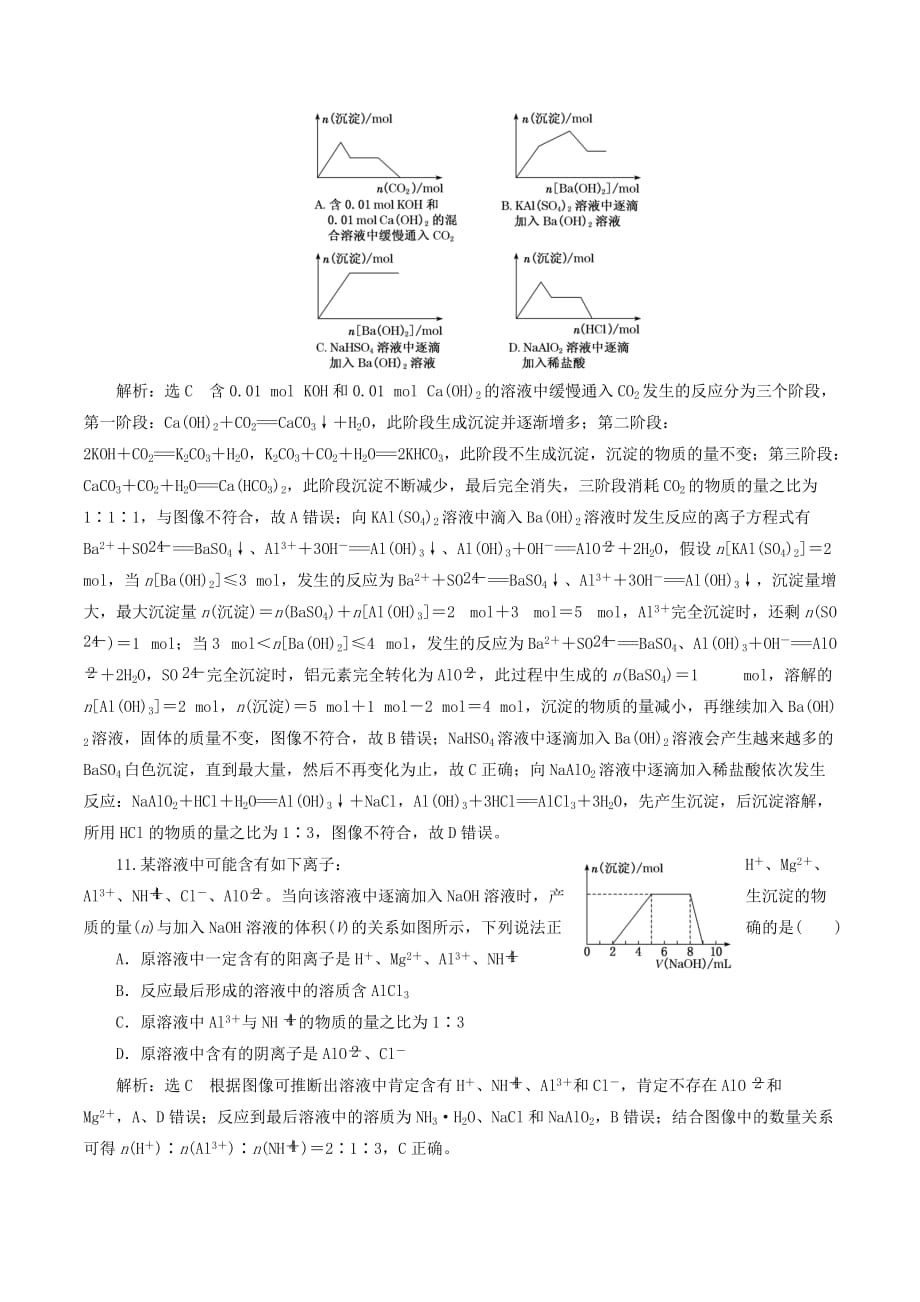 （通用版）高考化学一轮复习跟踪检测（七）镁、铝及其化合物（含解析）_第4页