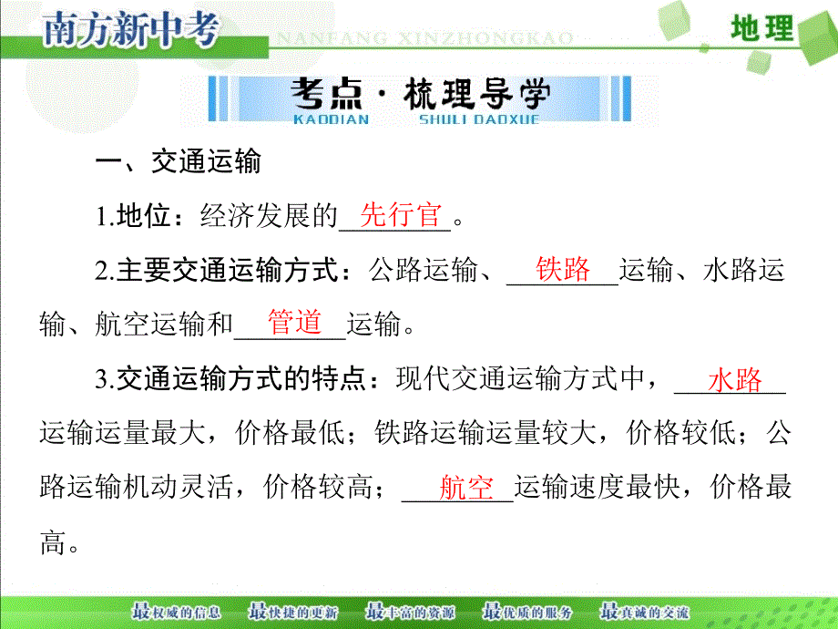 2017年《南方新中考》地理-第一部分-第十三章-中国的经济发展_第4页