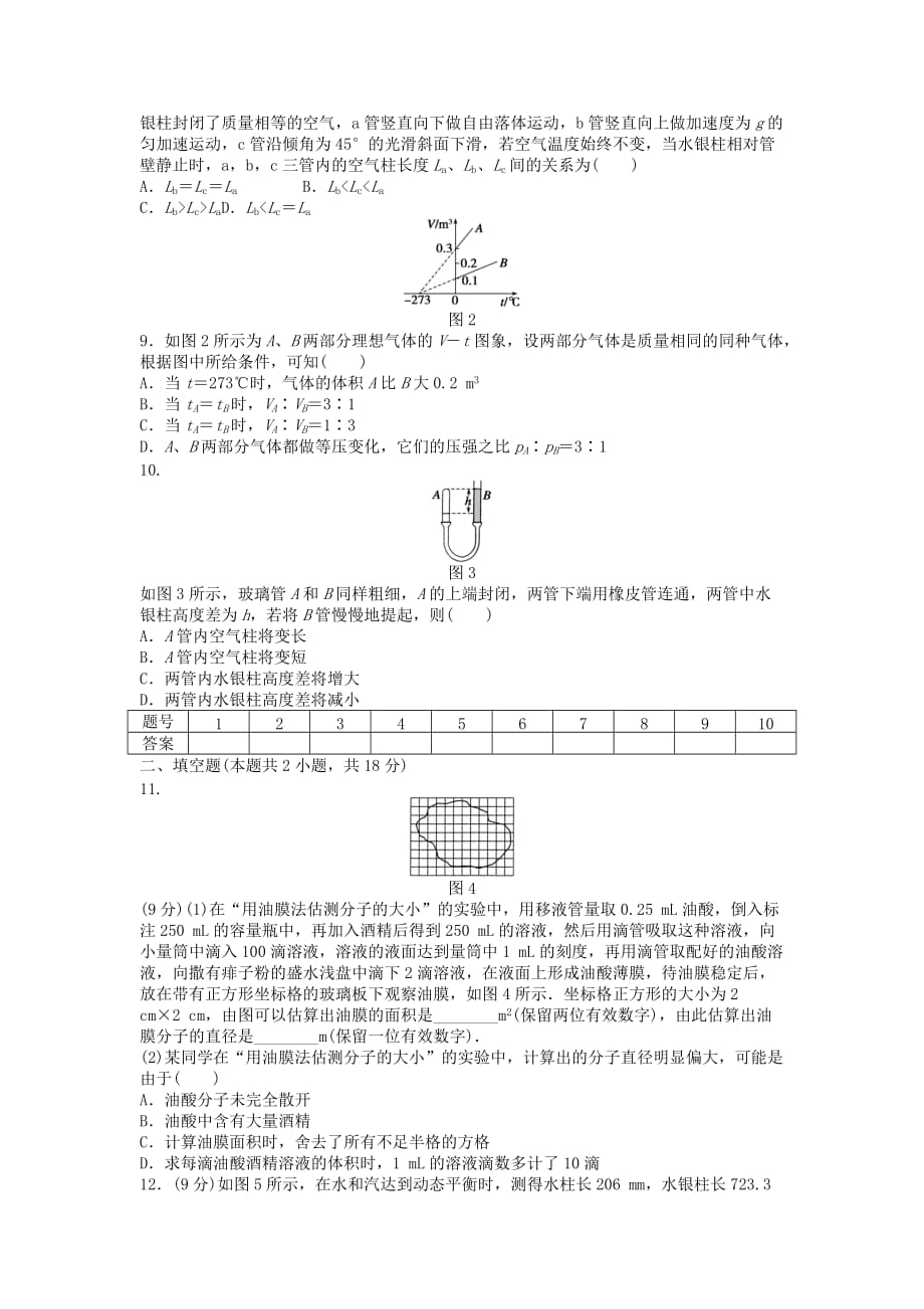 人教版物理选修33期中检测_第2页