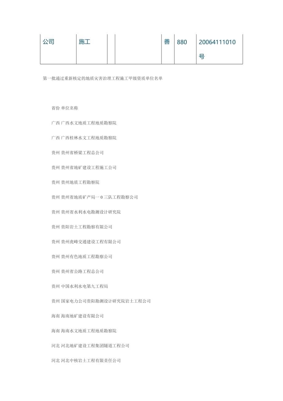 （公司治理）第三批通过重新核定授予地质灾害治理工程施工甲级资质单位_第5页