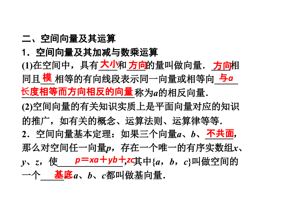 新课标高考数学理复习课件96-空间直角坐标系与空间向量及其运算(-高考)_第4页